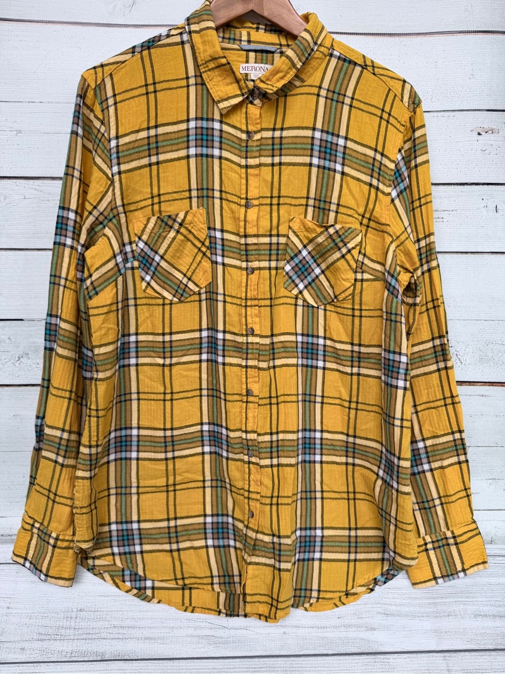 Merona Double Pocket Button Down Plaid Shirt - Size XXL